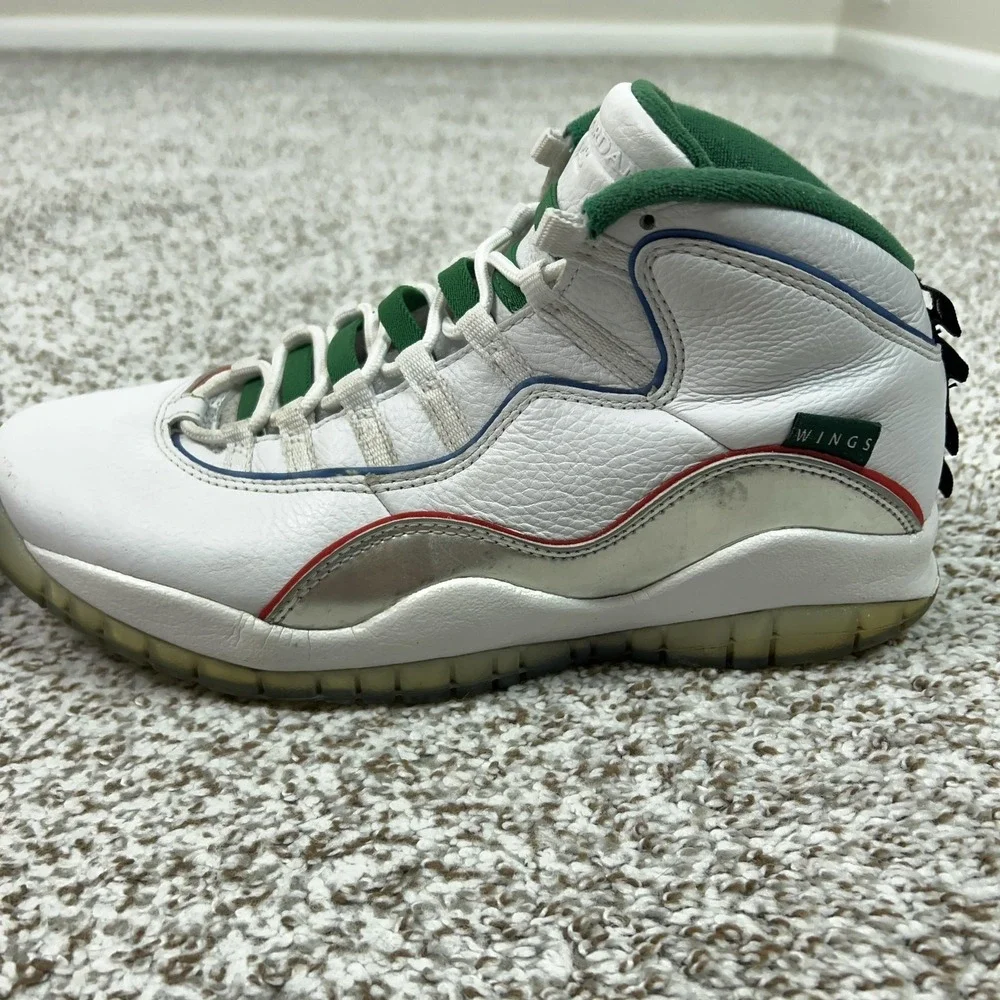Jordan Air Jordan 10 Retro Wings Shoes Mens Size 9.5 White‎ Green Sneaker Sport